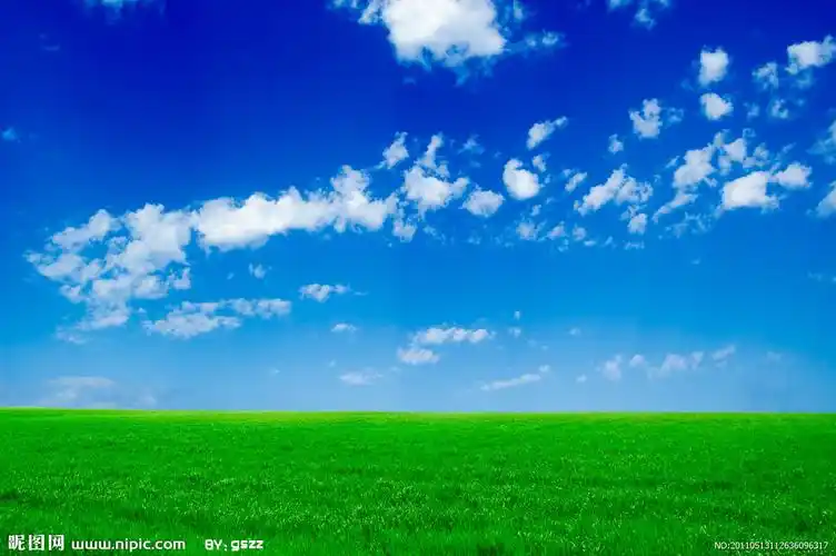 蓝天白云草地草原图片
