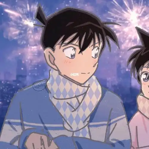 名侦探柯南工藤新一小兰|情侣头像|||6161对你的喜欢像满天流星