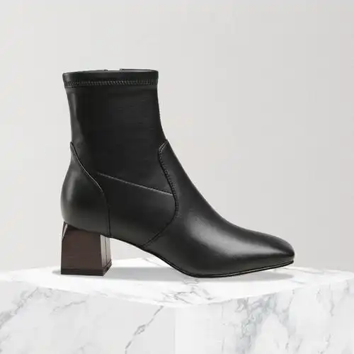 瘦瘦靴系列极简轻便女式脚踝靴