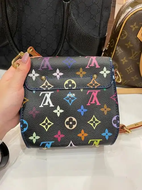 lv黑三彩相机包