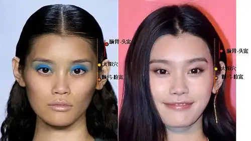 本身头脸比例不是特别差的, 比如早期的奚梦瑶,她的头宽对比脸宽,比例