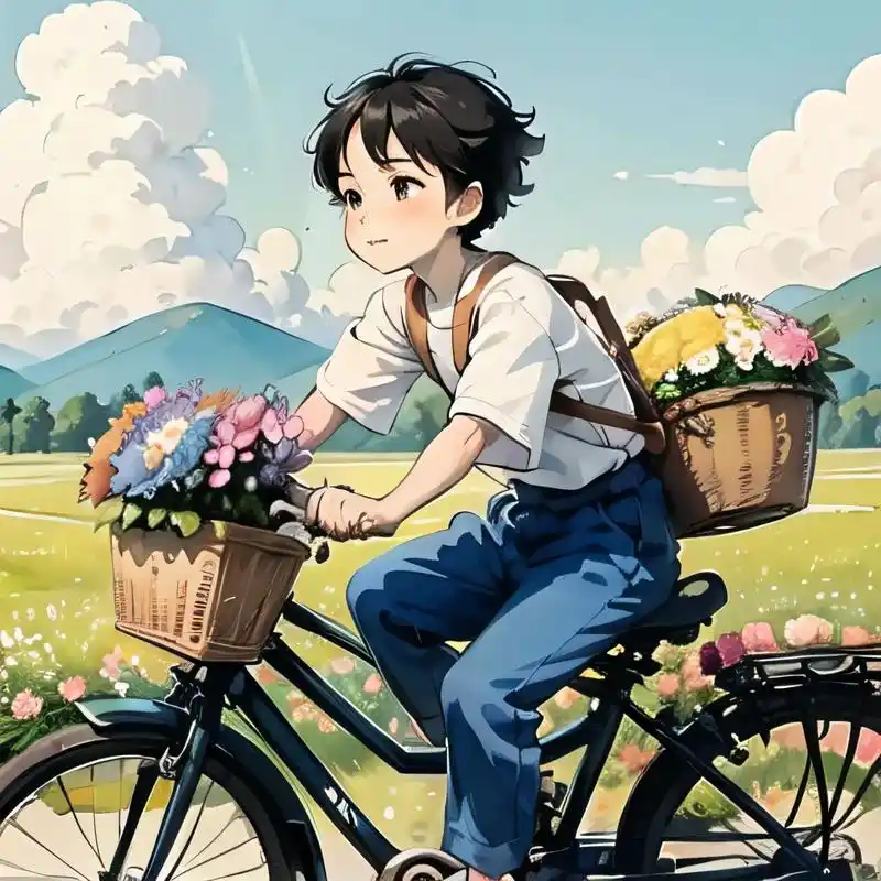 一组治愈系骑车男孩头像