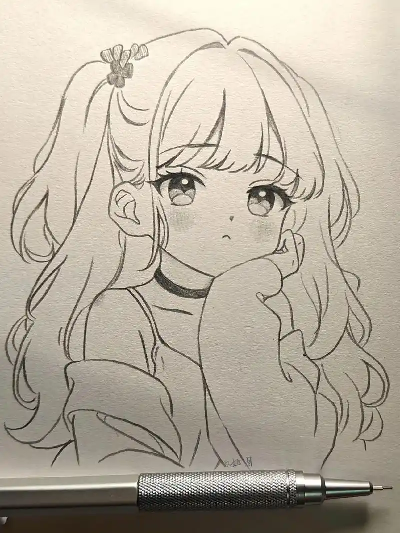 这张简单了吧,别忘了交作业哈 #手绘动漫人物 #绘画 #蓝果 - 抖音