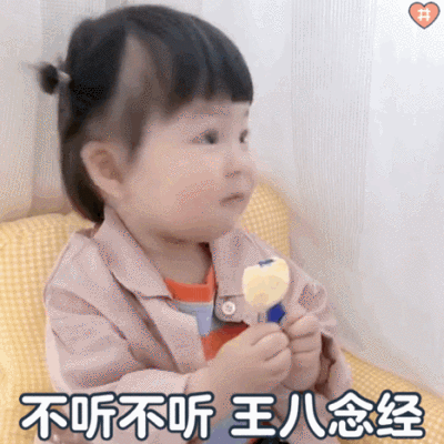 萌娃丸子妹表情包动图不听不听王八念经