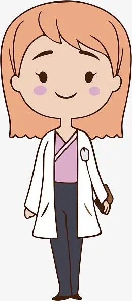 卡通可爱医务工作者女医生矢量