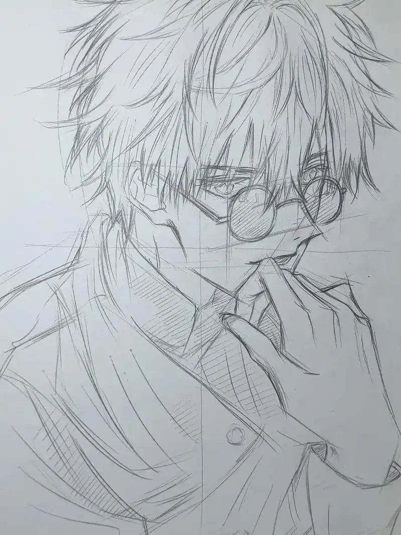 五条悟真是太裤辣,绘画过程图.#绘画 #日常瞎画 #咒术回战 - 抖音