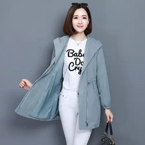 班俏banqiao2022年春季新款风衣女中长款百搭时尚小个子上衣服韩版