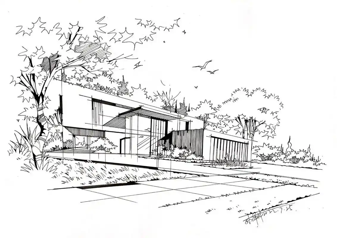 名宿,公园,别墅手绘效果图(临摹)