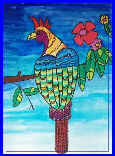 汤百慧    10岁画   (这才是油画棒的表现力)除了背景全部是用油画棒