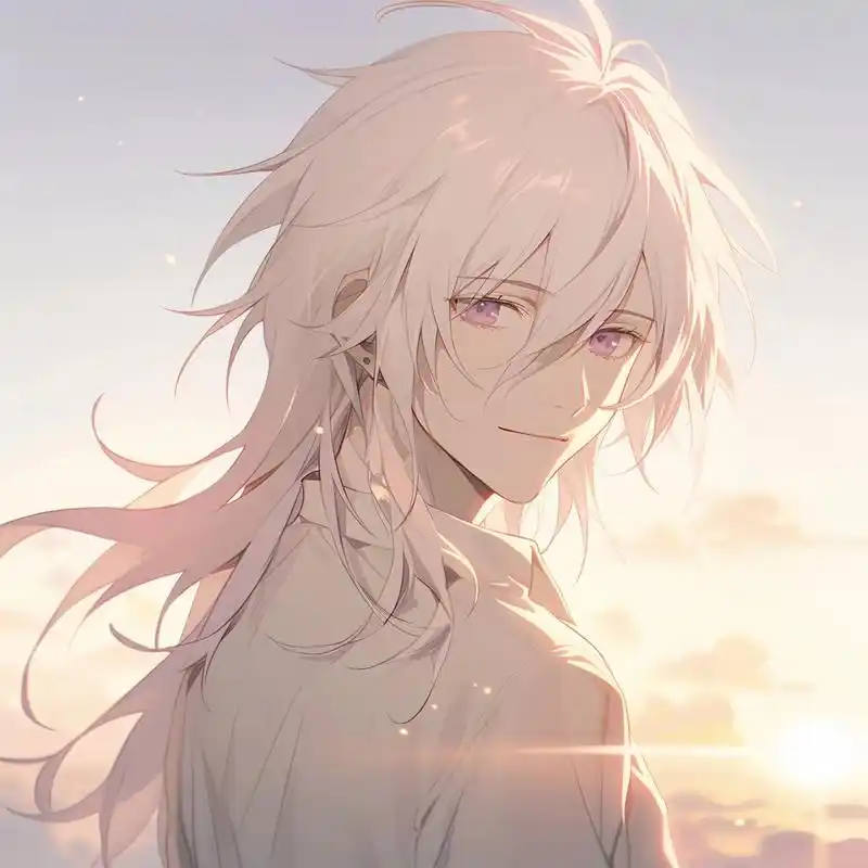 动漫头像|白发男头(3)