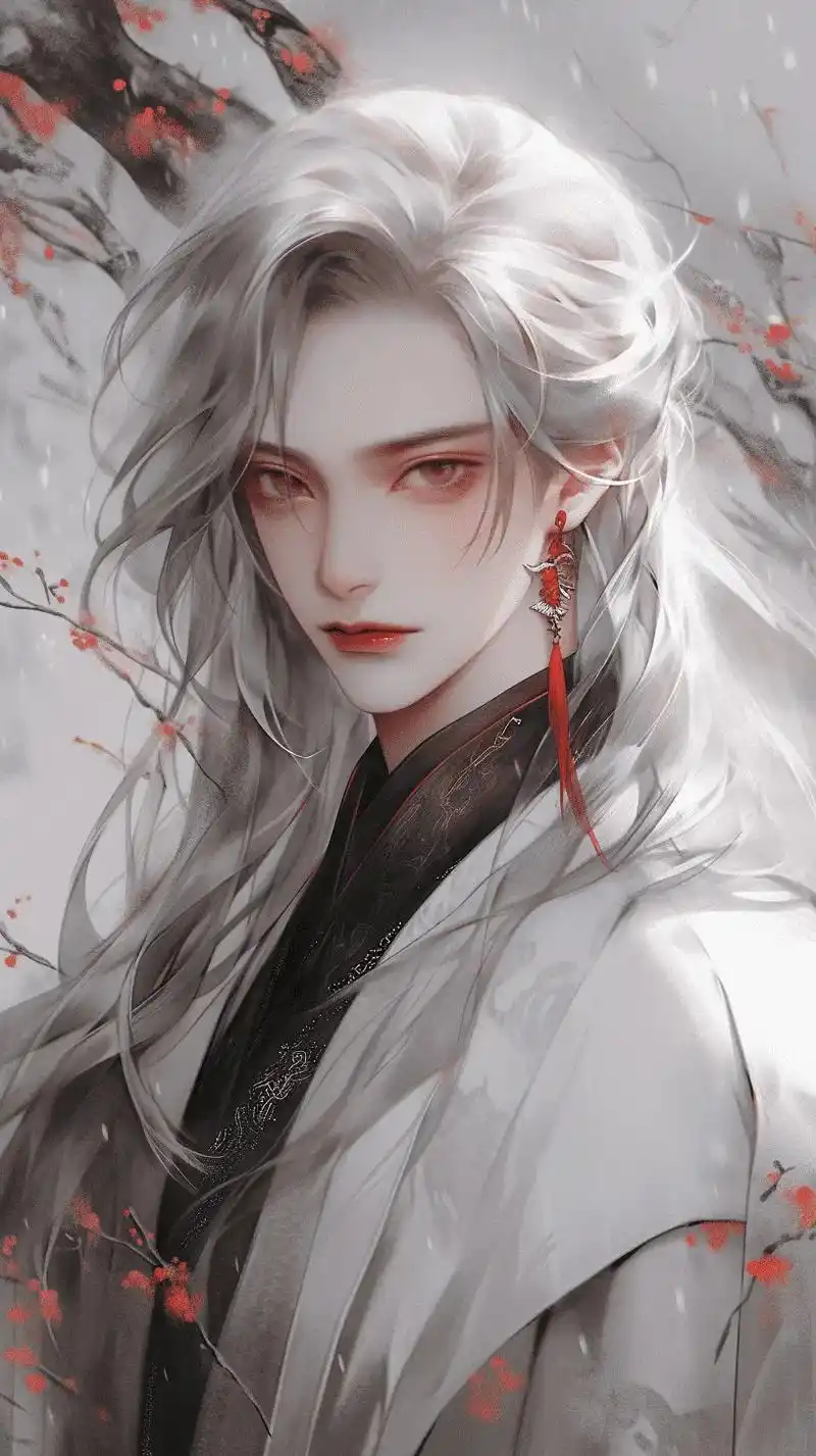 发如雪-白发古装美男#古风 #优质头像 #古风头像 #绝美  - 抖音