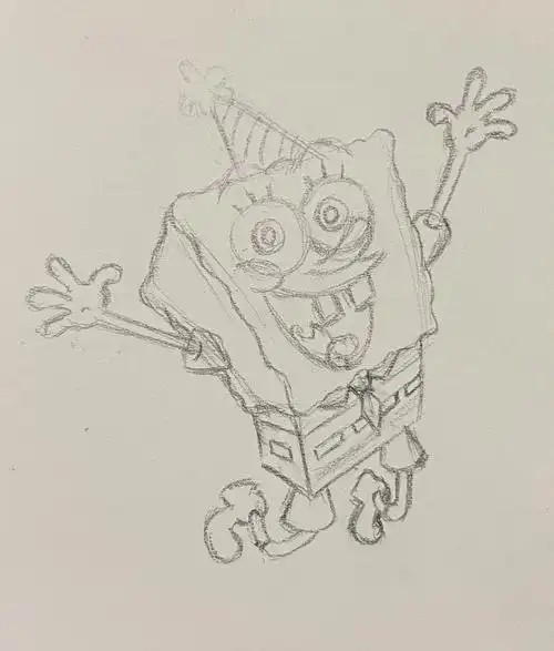 简笔画临摹海绵宝宝附带步骤