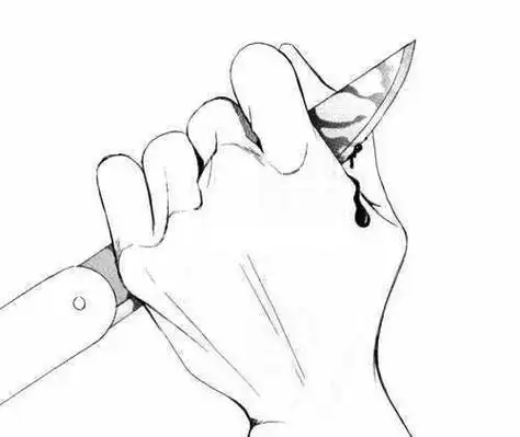 禁止幼儿拿刀片简笔画