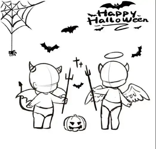 画了个小模板#procreate绘画  #原创  #小恶魔  #万圣节99  #绘画