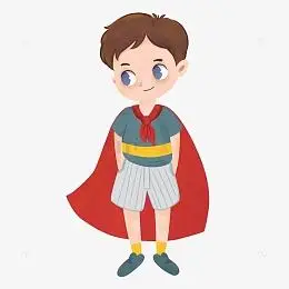红色披风小男孩小王子卡通手绘插画元素