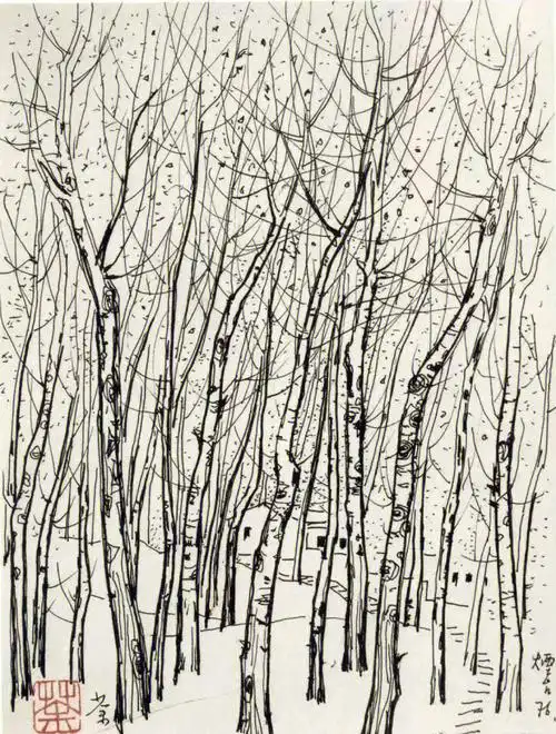 吴冠中速写点线面构成