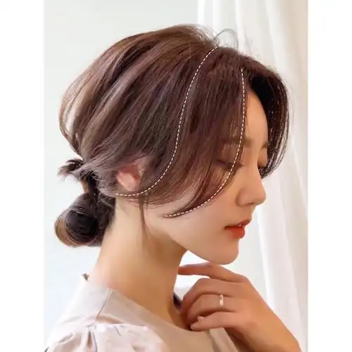 刘海假发女八字刘海真发发片空气刘海假发贴片无痕隐形法式假刘海 两