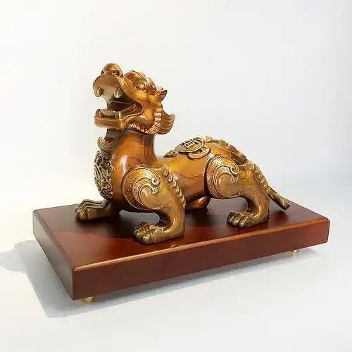 纯铜貔貅摆件一对四方来财天禄皮丘家居办公室招财摆件客厅卧室纳福