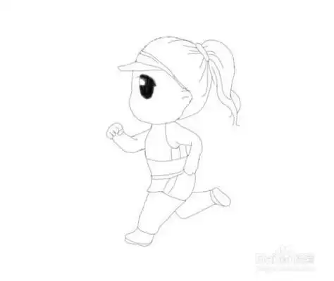 小女孩在跑步怎么画简笔画