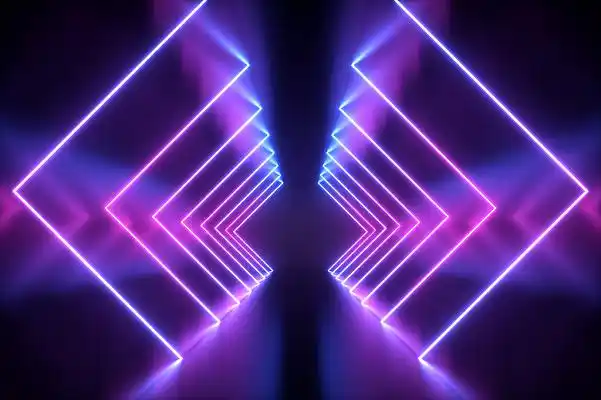 蓝紫c4d赛博朋克立体空间背景c4d立体赛博朋克背景