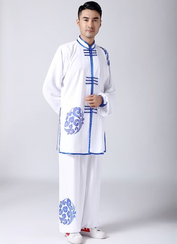 太极新款吸汗透气春夏夏秋季彩绘男款印花练功太极服