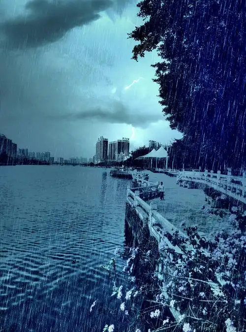 下雨景色