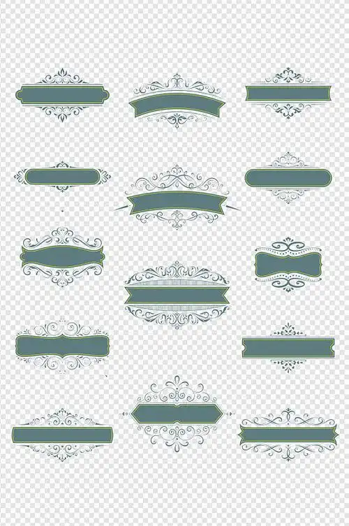 中国风古典文字目录装饰边框线条祥云