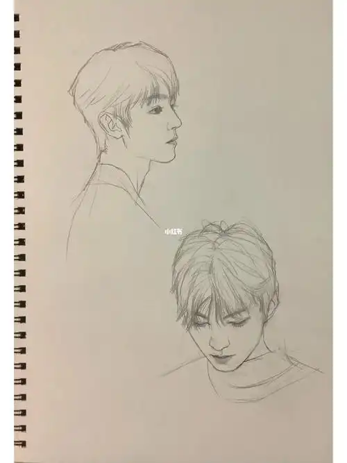 自动铅笔速写#速写  #王俊凯  #速写人物  #宝藏男孩王俊凯  #王俊凯