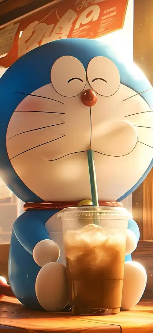 二次元新鲜事##机器猫壁纸##ai##可爱卡通##手机壁纸