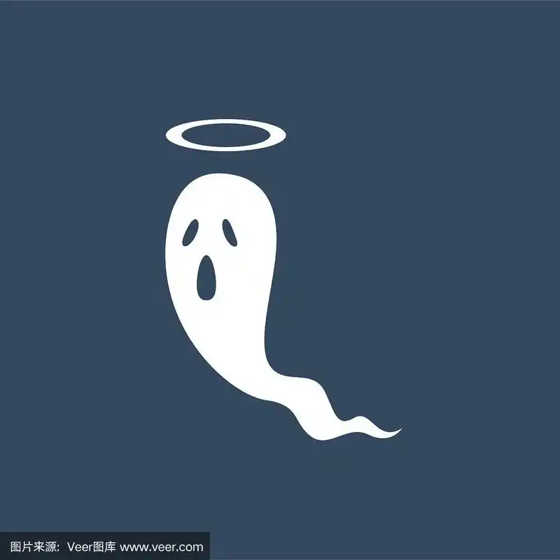 灵魂出窍,头上戴着光环.矢量图