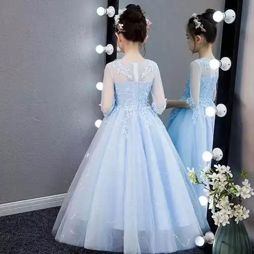 女童连衣裙公主裙夏季新款蓬蓬裙儿童演出服春秋仙女裙小女孩裙子