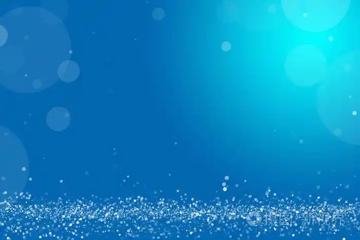 亮蓝色波基闪光背景覆盖背光粉尘颗粒