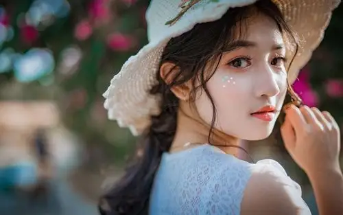 清纯女神白色长裙飘逸唯美写真