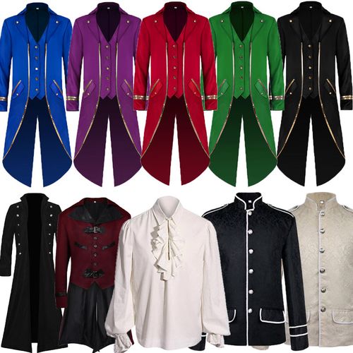 中世纪男款服装欧洲宫廷王子外套复古西服万圣节cos中长款燕尾服