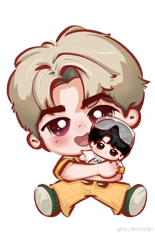 严浩翔超话#我爱豆的星反差##超话创作官#两个宝宝的第一张合照@时代