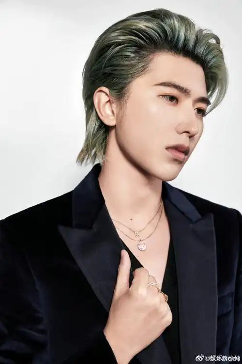 蔡徐坤黑西装大背头造型##蔡徐坤黑色西装背头造型大片