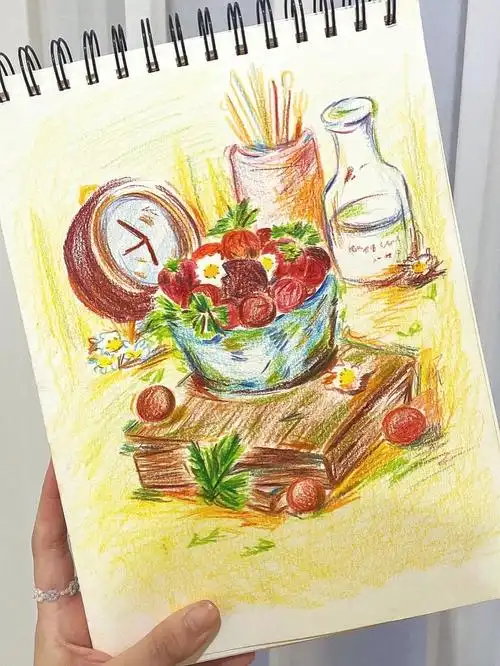 彩铅食物速写