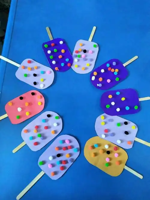 天才幼儿园特色课程——思维绘画手工《好吃的雪糕》