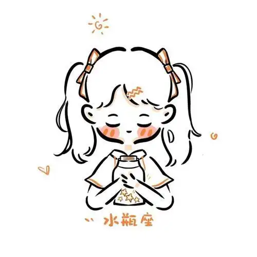 十二星座简笔画女孩水瓶