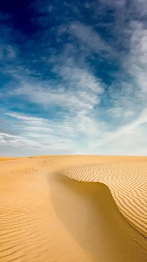 一望无际的沙漠风光,高清图片,手机壁纸