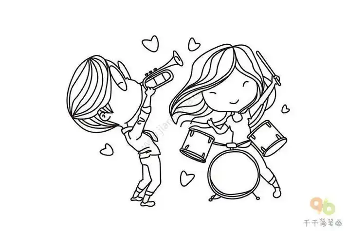 与音乐有关的手绘简笔画