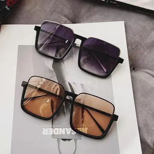 鸟赛博朋克方框墨镜不规则镂空金属大框平光镜一体式防蓝光素颜眼镜c