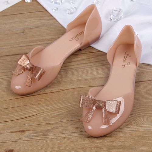 夏季新款蝴蝶结女士凉鞋时尚休闲果冻鞋女防水塑胶雨鞋一脚蹬女鞋