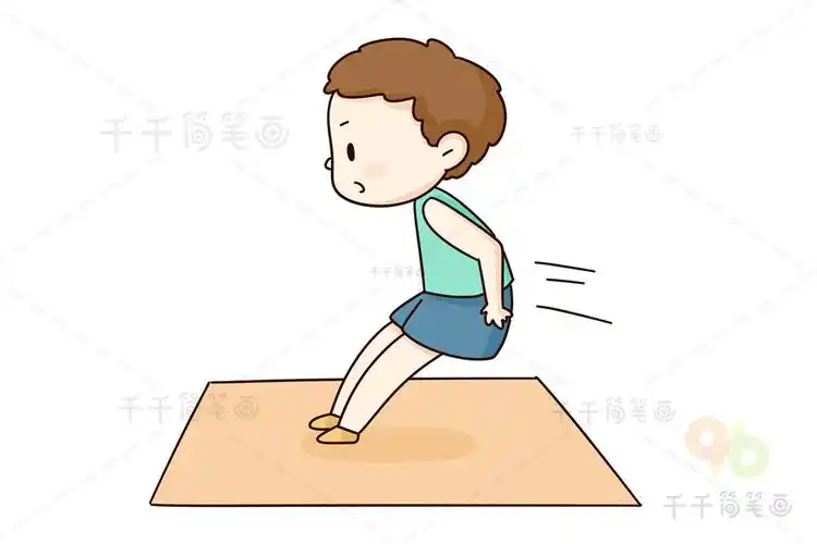 跳远的男孩简笔画_户外运动简笔画