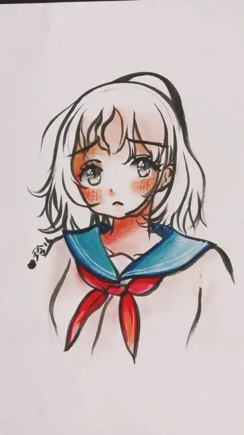 绘画教程:穿校服的动漫二次元少女