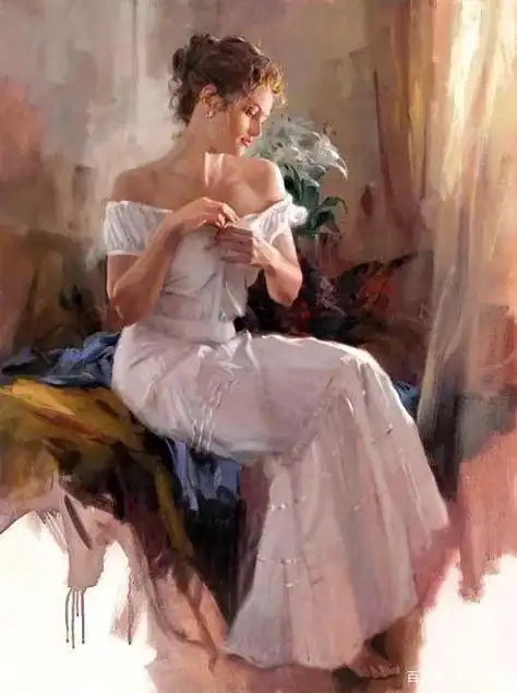 画家心目中的美女——当代画家richard s. johnson人物油画欣赏