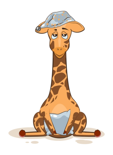 长颈鹿平面卡通可爱动物免扣元素设计