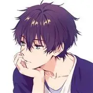 动漫男头像冷酷版染着紫色头像的帅气小男生