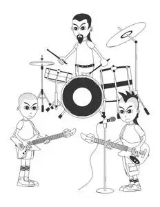 音乐乐队演出矢量 musicans 剪影集摇滚流行乐队彩斑和初始向量岩组