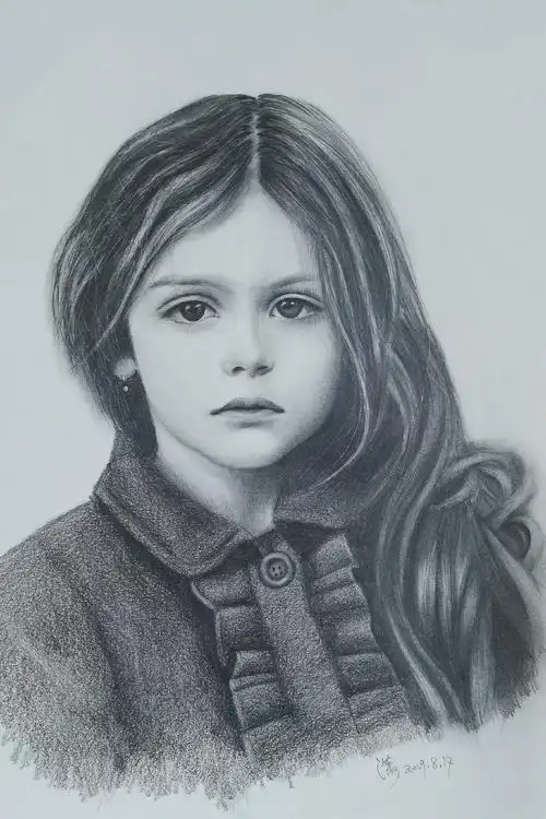 人像素描——小女孩
